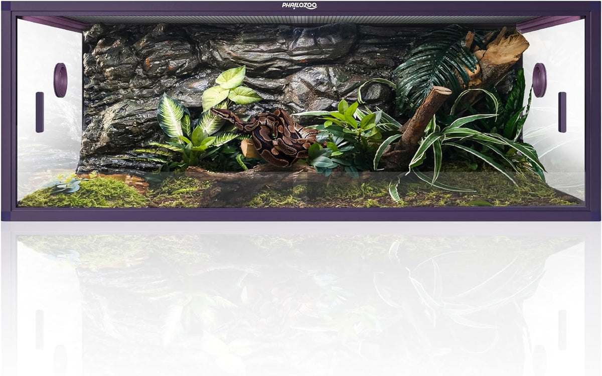 120 Gallon Reptile Tank, Stackable 4x2x2 Reptile Enclosure – Essentials for Reptiles And Amphibians - Royal Purple / 85 Gallon