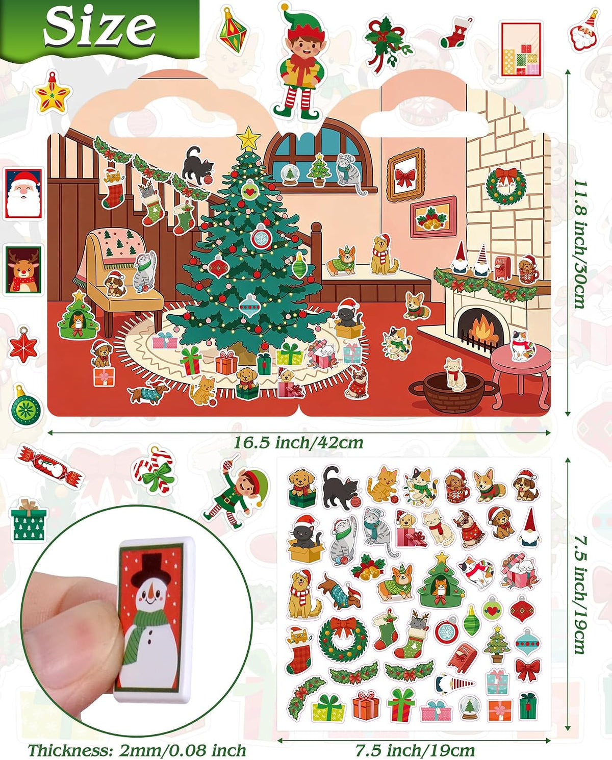 Cosomia 6 reusable puffy sticker books with princess, mermaid and garden themes - view 20