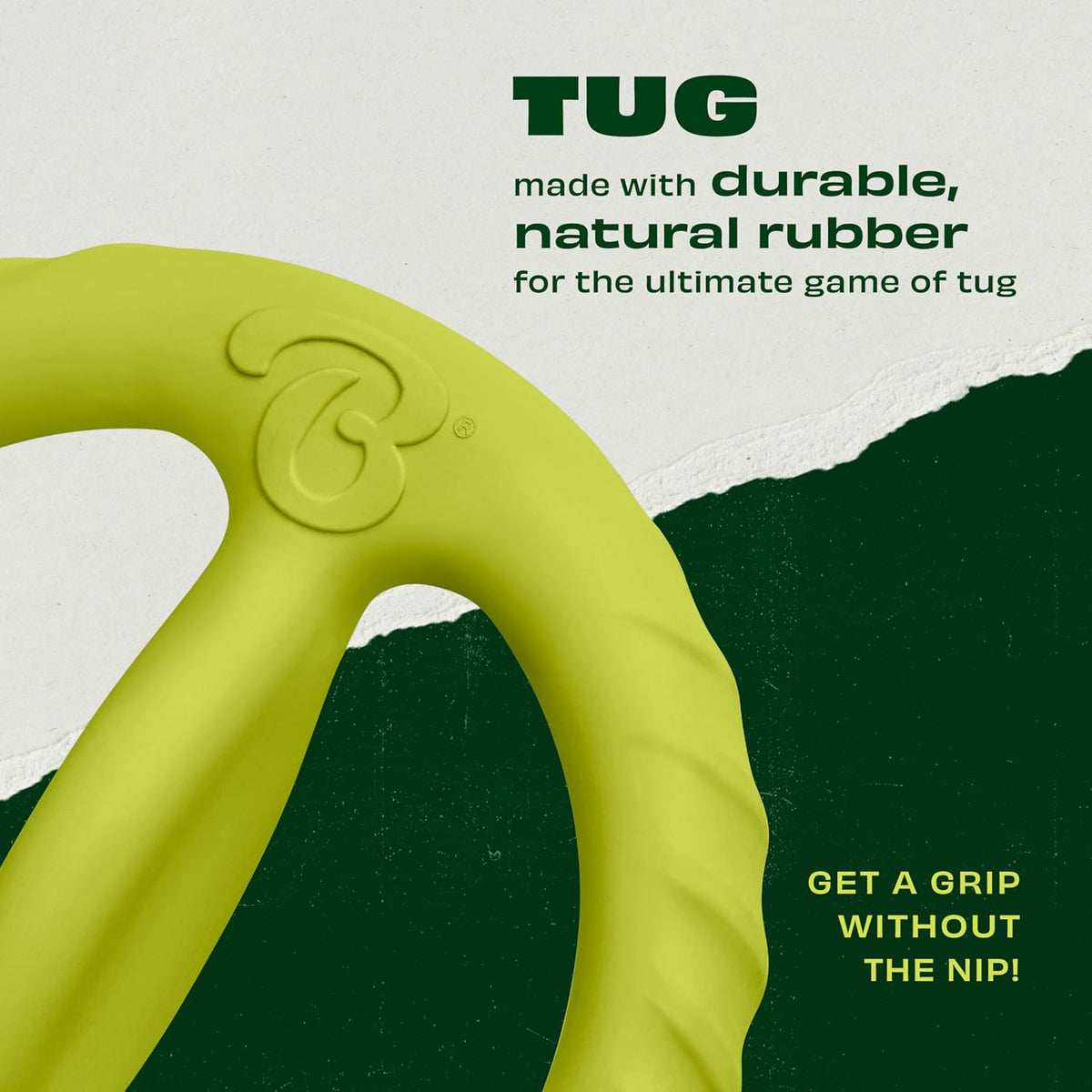 Benebone Natural Rubber Tug Interactive Dog Toy – Essentials for Dogs - Flat Tug / One Size - image 3