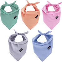 Dog Bandanas Small-5PCS DIY Bandanas Green Orange Pink Blue Gray – Essentials for Dogs - X-Large