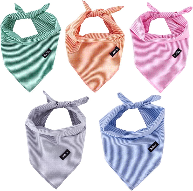 Dog Bandanas Small-5PCS DIY Bandanas Green Orange Pink Blue Gray – Essentials for Dogs - X-Large
