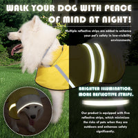 Dog Raincoat, Adjustable Rain Jacket with Hooded Double Layer for Large Medium Small Dogs Puppies - Yellow / Large - image 3