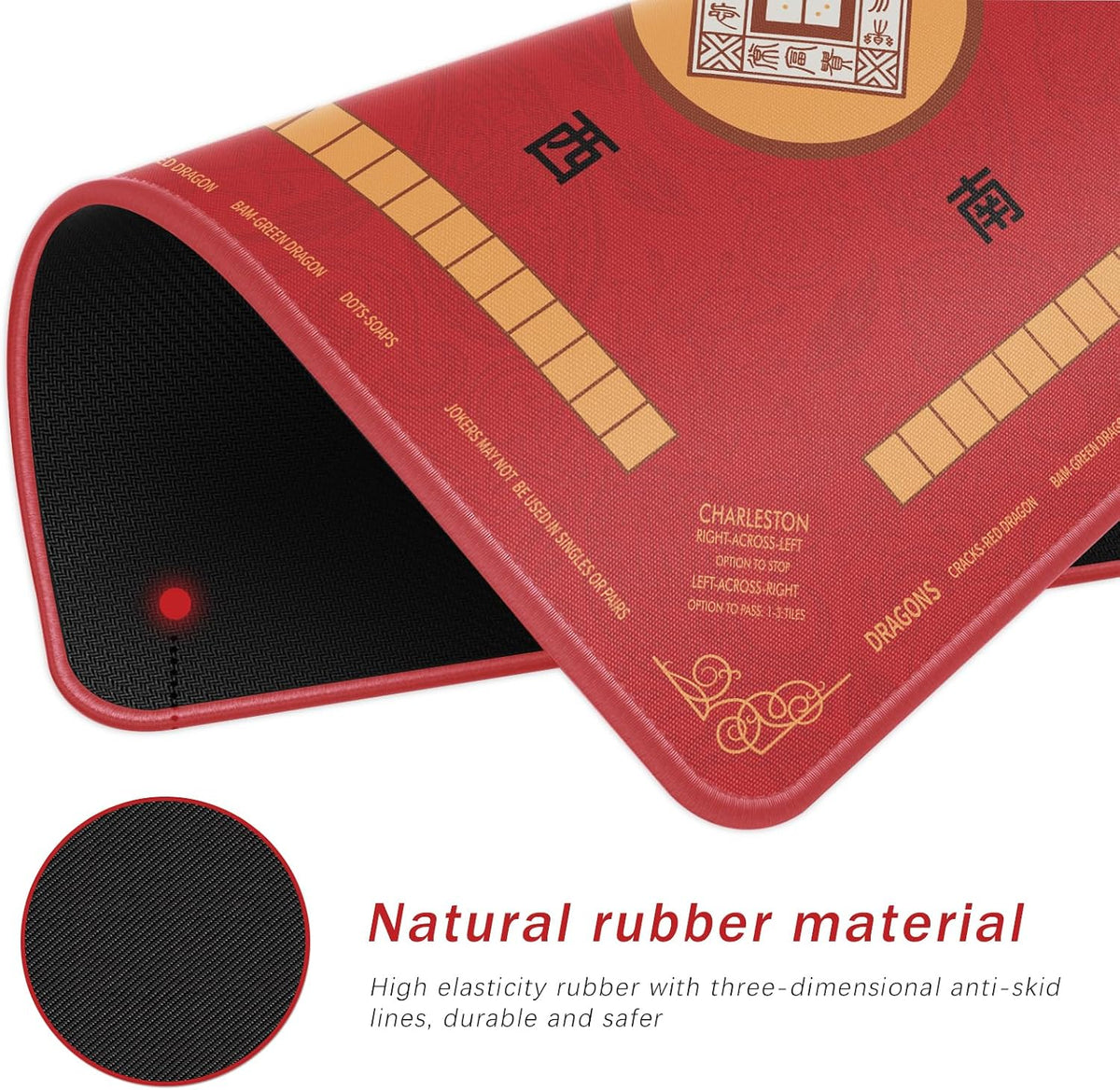 2F22E Mahjong Mat for Table 32.4" x 32.4" - Red - image 2