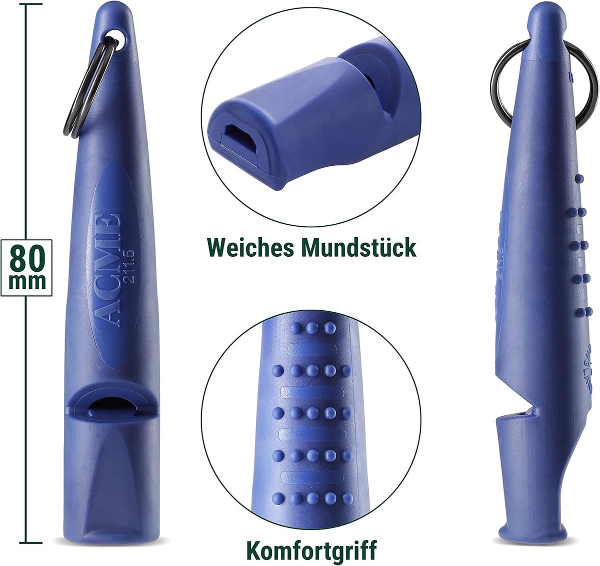 ACME Alpha 210.5 Dog Training Whistle with Enhanced Ergonomic Grip. - Baltic Blue - image 2
