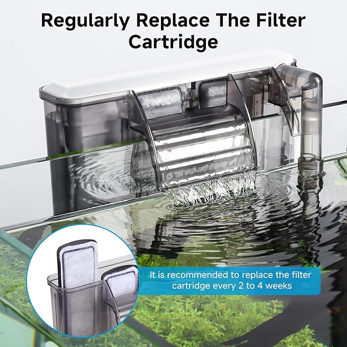AQQA 8 Packs Aquarium Filter Cartridges with Activated Carbon - Remplacement Fish Tank Filters Cotton