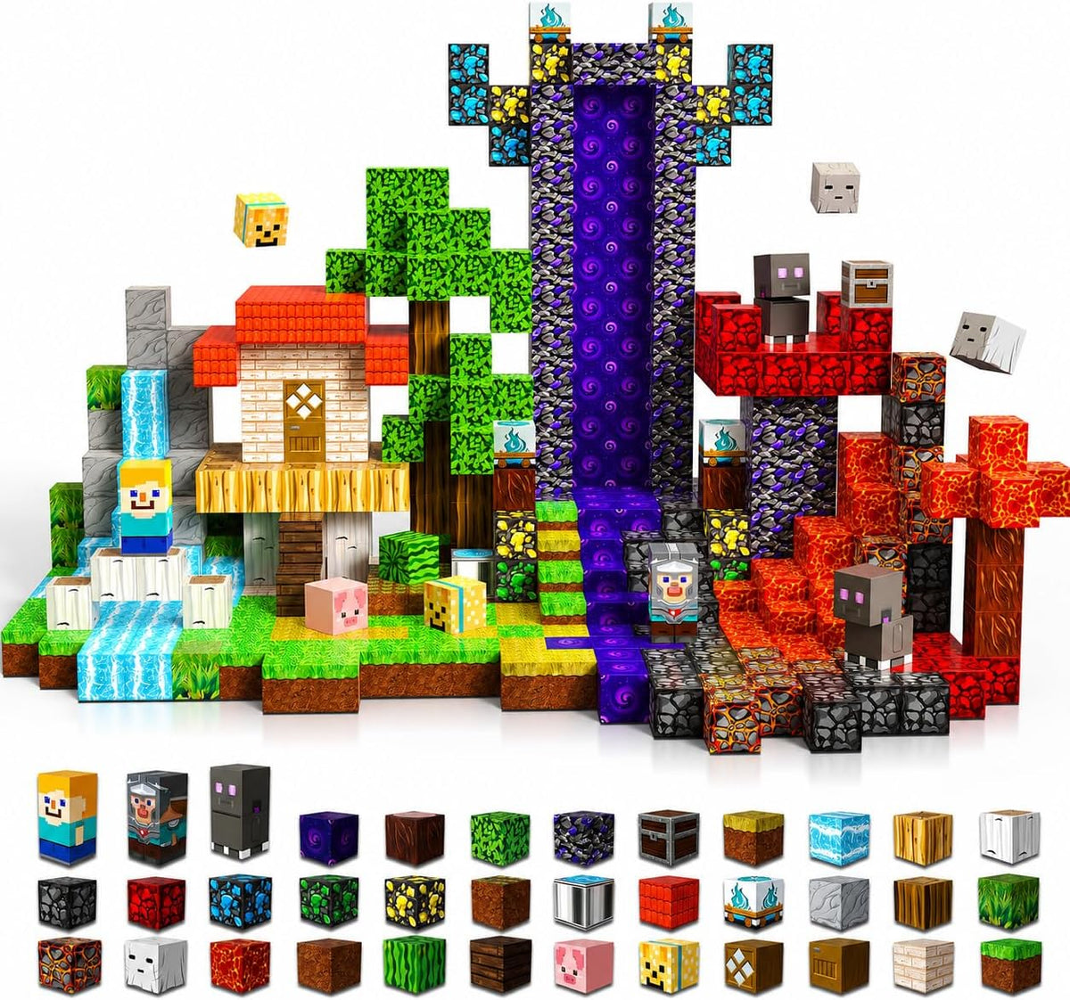 200 pcs Magnetic Blocks, Building Toys Gifts for Kids Age 3+ - Portal - 100 pcs