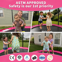 SKOK Trampoline for Kids,400LBS Outdoor Trampoline with Net-ASTM Approved Trampoline for Children - Hot Pink / 8FT - image 3