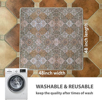 nunubaby Washable Pee Pads for Dogs, Stylish, Non-Slip and Leak-Proof Pee Pads. Reusable Potty Pads for Dogs for Crates and Floors.(Brown/Multi, 48" x48")
