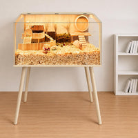 PROLEE Small Animal Cage, Hamster Cage Wooden Roof - 24.0"L x 16.0"W x 40.0"H / Window Roof - image 2
