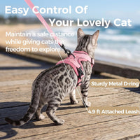 Cat Harness and Leash Set, Escape Proof Cat Vest, XL - Pink / XX-Large - image 2
