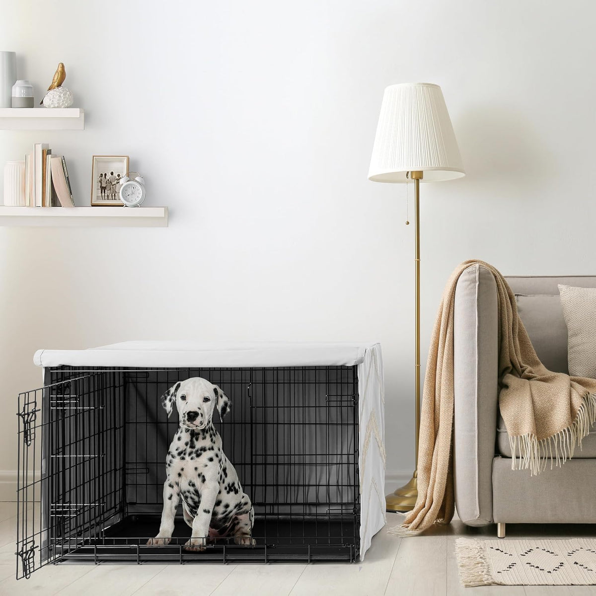 Sweet Jojo Designs 24in. Small Dog Crate Cover Pet Cage - Ivory / 36.0"L x 23.5"W x 24.0"H - image 2