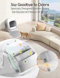 Meowant Self Cleaning Litter Box, Automatic Litter Box Self Cleaning with APP Control, 75L Extra Large Open Low Entry Smart Cats Litter Boxs for Multi-Cat Compatible Senior Cats Large Cats