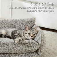 Hollypet Cat Bed Small Dog Orthopedic Couch Beds for Pets up to – Essentials for Cats - 21"L x 15"W x 8"Th / Snow Leopard - image 4