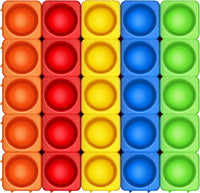 Candisplay giant silicone pop fidget blocks in red, yellow and green, 16 pieces