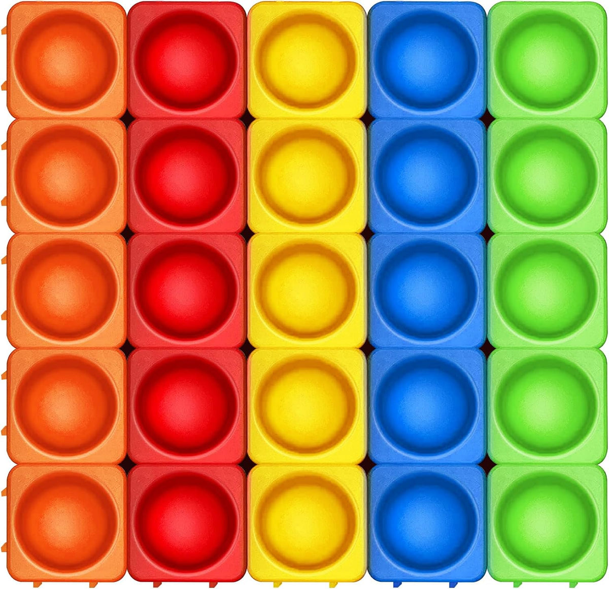 Candisplay giant silicone pop fidget blocks in red, yellow and green, 16 pieces