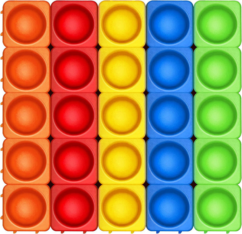 Candisplay giant silicone pop fidget blocks in red, yellow and green, 16 pieces