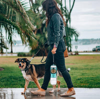 Dog Water Bottle Portable with Food Container & Filter for Travel – Essentials for Dogs - #07 Green / 10oz - image 3