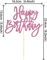 ZHUOWEISM 1 PCS Gold Happy Birthday & Anniversary Cake Topper – Fun for Kids & Family - Pink - image 2