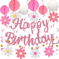 YEOCU Birthday Decorations - Pink / Flower