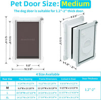 3-Flap Never Rust Extra Large Dog Door for Doors with Sliding Lock - Medium / For Door - image 3