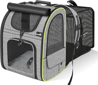 Pecute Pet Carrier Backpack with Shade Cover, Large Cat Carrier Backpack, Expandable Cat Backpack with Breathable Mesh for Medium Large Cats, Small Dogs, Dog Backpack Carrier for Travel Hiking