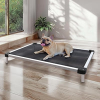 FXW TitanNest Chew-Proof Elevated Dog Bed, Raised Cot for Indoor/Outdoor/Camping Use, Durable & Waterproof Cooling Pet Bed for Small Dogs, 36.0" L x 24.0" W x 4.5" H, Black