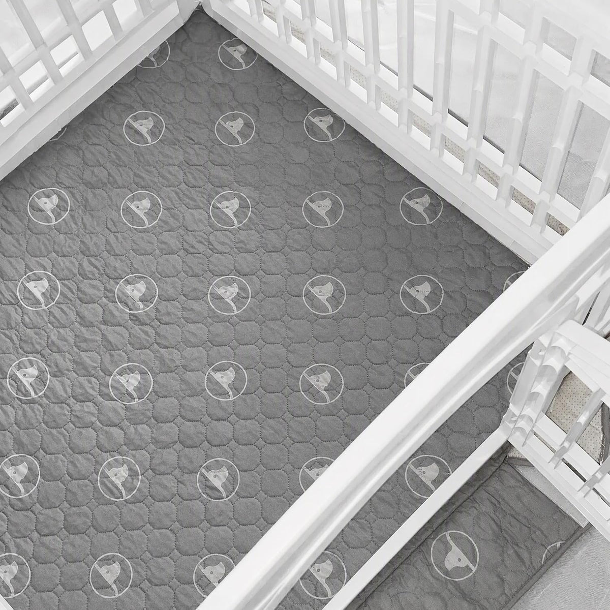 PJYuCien Playpen Top Cover for 36'' Width 4 Panel Pen, Black Paw – Essentials for Dogs - Fits Plastic 4 Panels Playpen / Bottom Cover Set, 36"Width, Gray White ( Adhesive Tape Connections ) - image 4