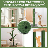White Sisal Rope for Cat Tree and Scratching Post 5mm 1/5 Inch - Green Φ5mm/0.2inch / 50FT - image 3