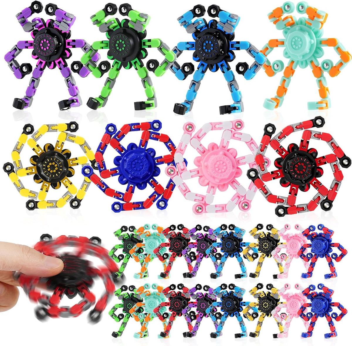 12PCS Transformable Fidget Spinners for Kids Adults - 24