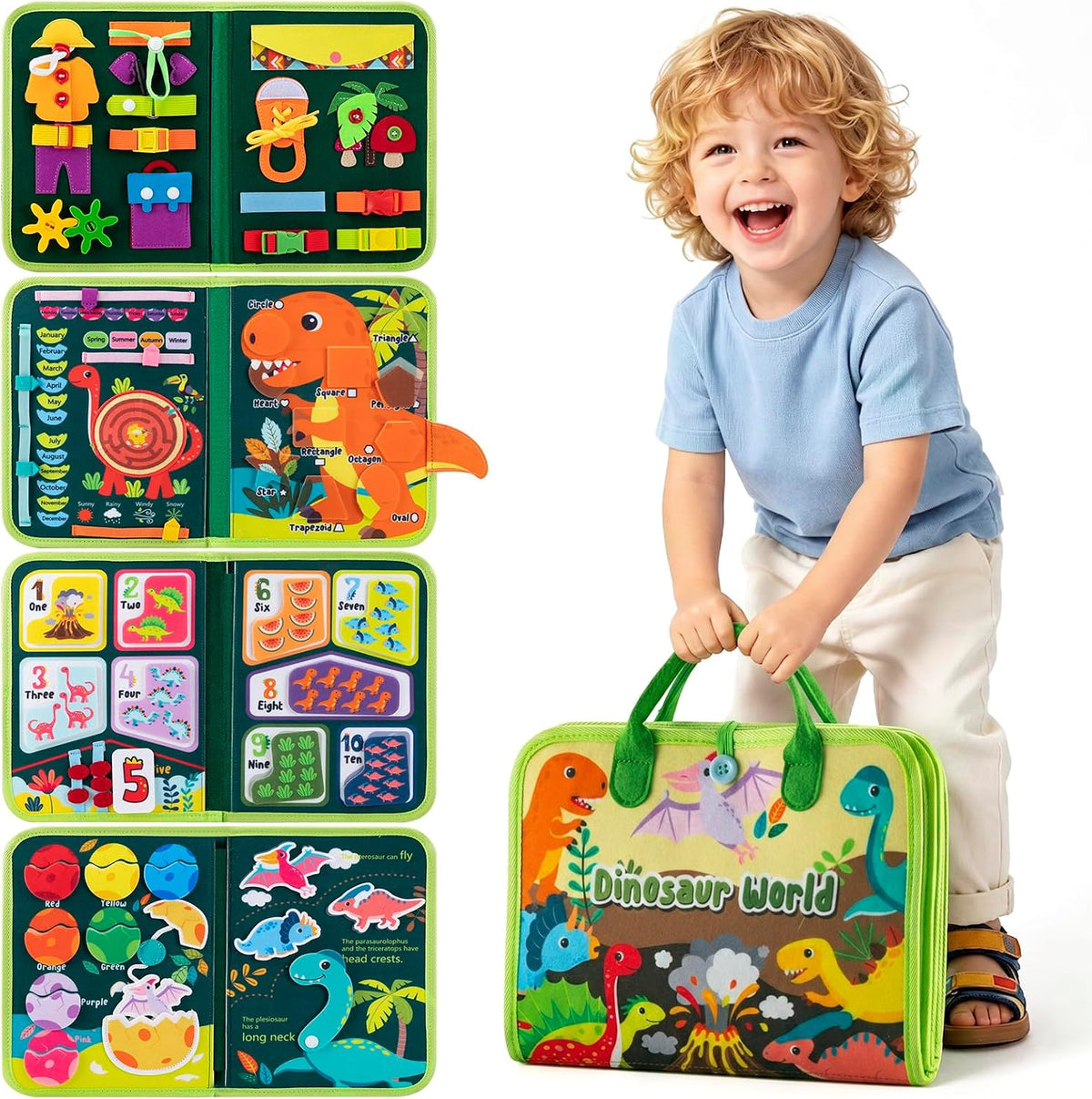 Winblo Toddler Busy Board - Light Green