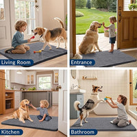 Smiry Dog Door Mat for Muddy Paws 30x20, Absorbs Moisture and Dirt Doormat, Non-Slip Washable Quick Dry Chenille Front Door Mat Indoor Entrance, Entryway Carpet for Inside Floor, Dark Grey