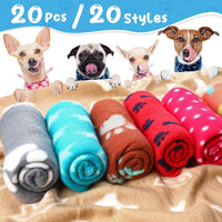 Eccliy 20 Pcs Puppy Blanket Fleece Pet Dog Throw - Mix / 28 x 24 Inch - image 3