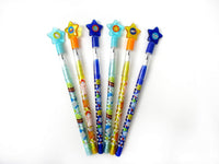 TINYMILLS outer space stackable rocket pencils for kids, 24 colorful pencils with star caps - view 4