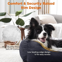 GASUR Medium Dog Beds for Medium Size Dogs, Orthopedic Dog Bed Sofa, Washable Pet Beds Cuddler Anti-Slip Bottom, Soft Calming Sleeping Warming Puppy Bed (M (30"x 24"x 9"), Black)
