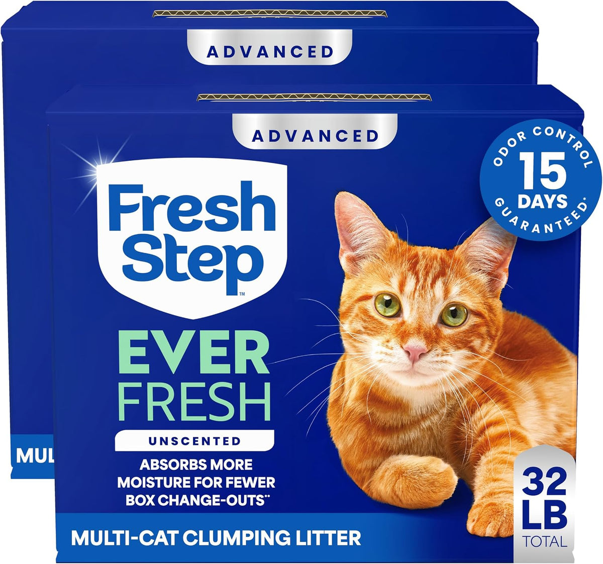 Fresh Step Advanced Simply Unscented Multi Cat Clumping Cat Litter - Advanced Outstretch - Simply Unscented / 32 lb