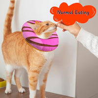 Cat Cone Collar Soft, Adjustable Cat Recovery Collars to Stop Licking, Cute Donut E Collar After Surgery, Anti-Lick Wound Healing Elizabethan Collar for Kittens (Pink, Large)
