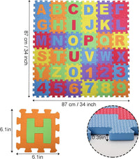 Suwimut foam play mat with 36 colorful alphabet and number interlocking tiles - view 2