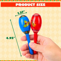 JOYIN 6 pack mini wooden maracas for kids in bright fiesta colors - view 4