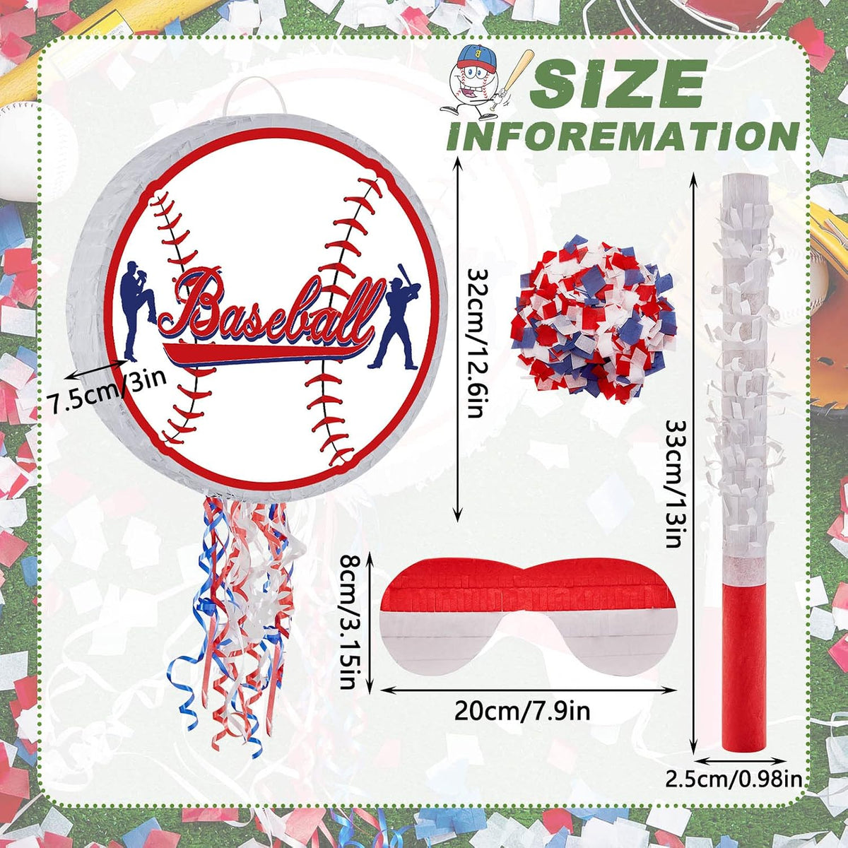 Lewtemi Robot Piñatas Birthday Party Favor - Baseball Style - image 3