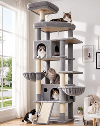 Globlazer Cat Tree for Large Adult Cats - XXL / Light Grey