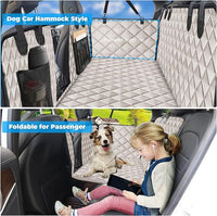 URPOWER Back Seat Extender for Dogs - Hard Bottom Dog Car Seat Cover Holds 400 lbs, Waterproof Dog Hammock Dogs Bed for Cars, SUVs & Small Trucks, Pet Backseat Protector with Mesh Window & Large Space