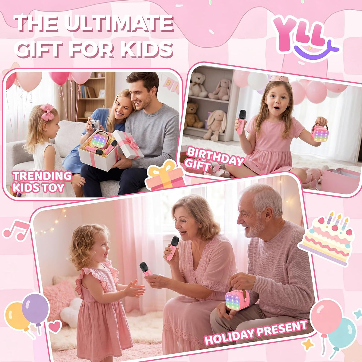 YLL Karaoke Machine for Kids - Rose - image 2