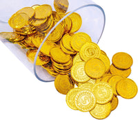Liatunou 100 piece plastic gold coins, 1.5 inch pirate treasure - view 2