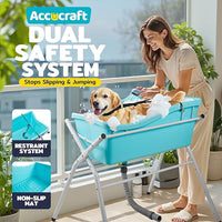 Dog Bath Tub, Portable Dog Washing Bathing Station, 3 Levels Elevated Foldable Dog Bath for Shower and Grooming, Collapsible Shower Bathtub Pet Tub for Small and Medium Size Dogs