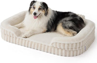 LE SURE Cute Cozy High Back Orthopedic Dog Beds Medium Size Dog - 42.0"l X 30.0"w X 7.0"th / Beige