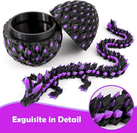 Waaaandefu 3D printed articulated dragon with matching egg in Void Amethyst - view 17