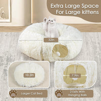 Cat Tunnel Bed for Indoor Cats - Beige - image 3