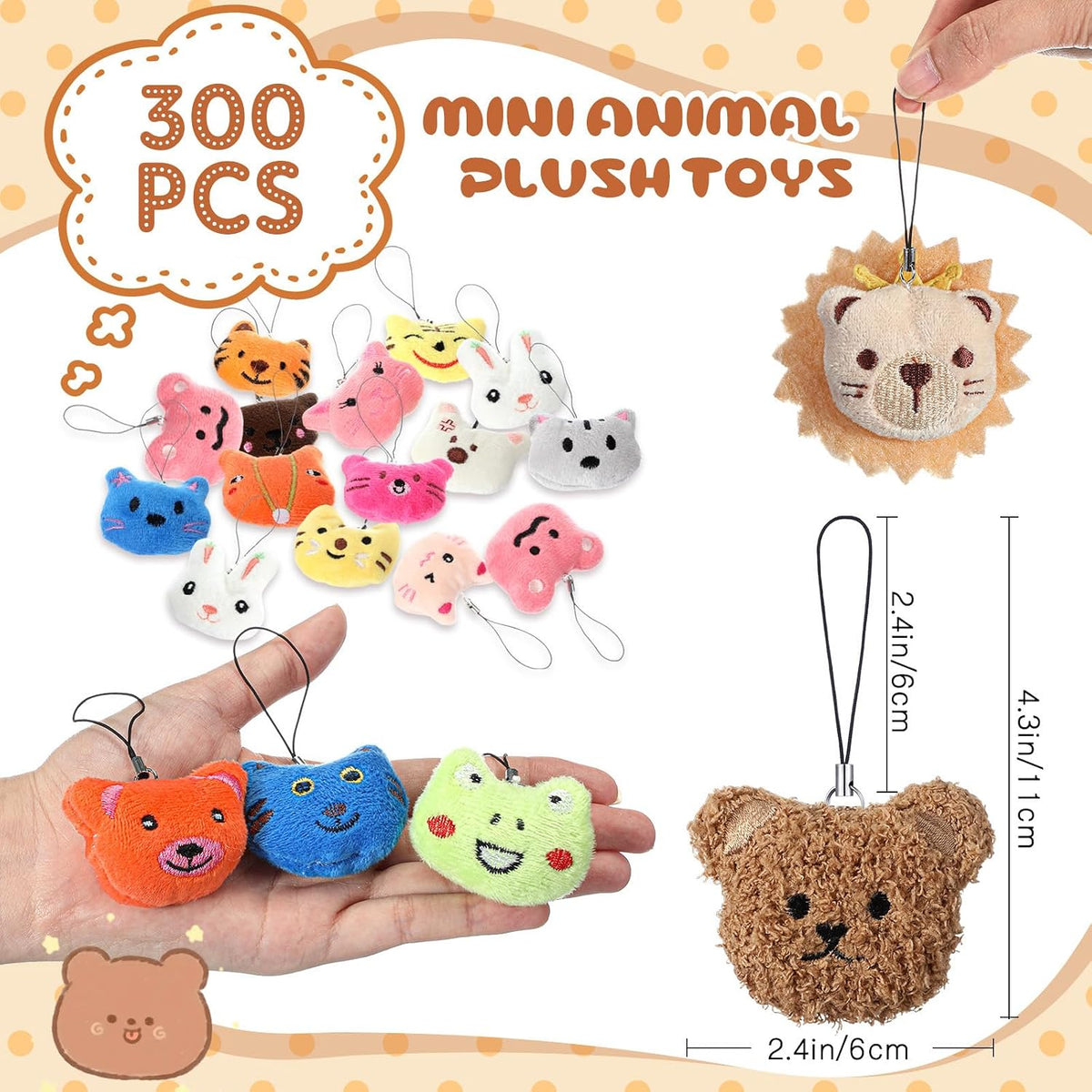 Libima 150 Pcs Mini Stuffed Animals Keychain, Plush Toys - 150 / Lovely - image 2