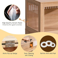 Mewoo Large Hamster Cage, Hamster Cage with Storage Cabinet, Large Habitats Hamster House with View Acrylic Panels and Drawer, Small Animal Cage for Guinea Pig, Rat, Hedgehog, Ferret