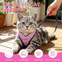 Cat Harness and Leash - Ultra Light Escape Proof Kitten Collar Cat Walking Jacket with Running - Pink / Large - image 2